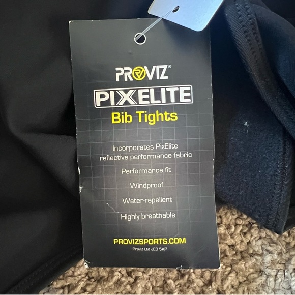 NWT Women’s Black Cycling Reflective Bib Tights with Padding Size 16 - Picture 7 of 16